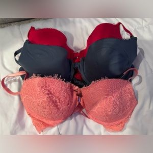 NWT Three Victoria’s Secret Lightly Lined Demi Bra 32D